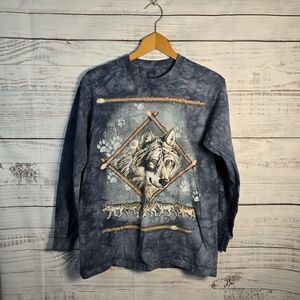 The Mountain Wolf Graphic T-Shirt Naturecore Wildlife Size Medium